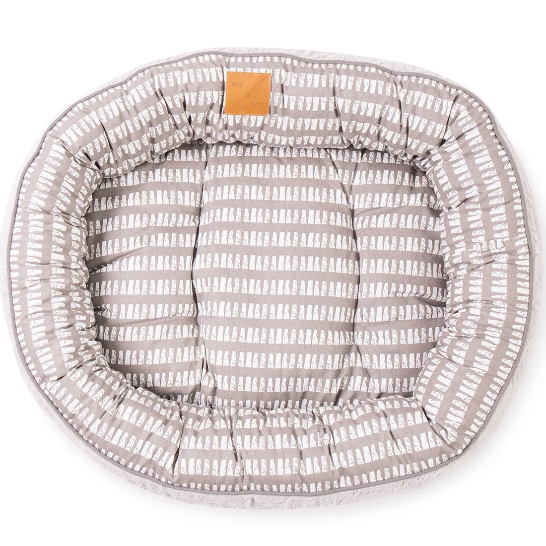 4 Seasons Reversible Circular Dog Bed - Latte Inverse Mosaic Print