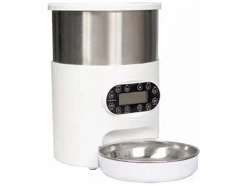 4.5L Cylindrical Stainless Steel Automatic Pet Feeder