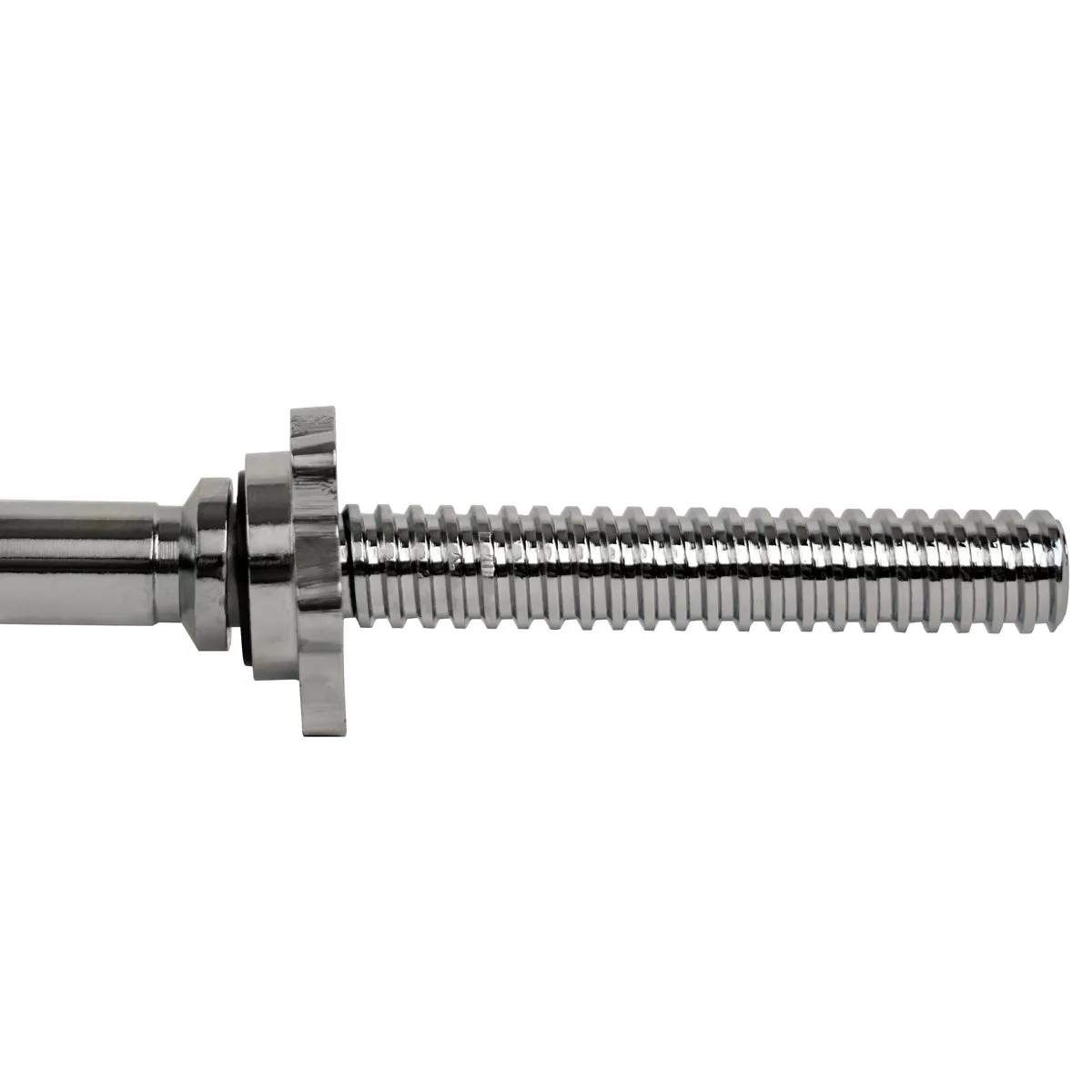 47 in Threaded Chrome Curl Bar w/ Ring Collars