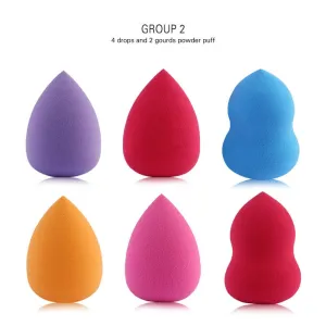 6Pcs Gourd Waterdrop shaped Makeup Foundation Sponge Puffs Powder Liquid Cream Smooth Make Up Sponges Cosmetic Puff Beauty Tool