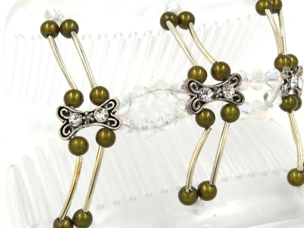 African Butterfly Hair Comb - Flowers Clear 68