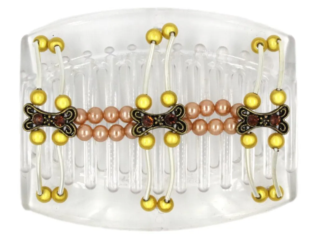 African Butterfly Thick Hair Comb - Flowers Clear 47