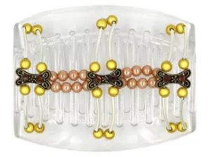 African Butterfly Thick Hair Comb - Flowers Clear 47