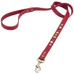 American Red Leather Dog Leash