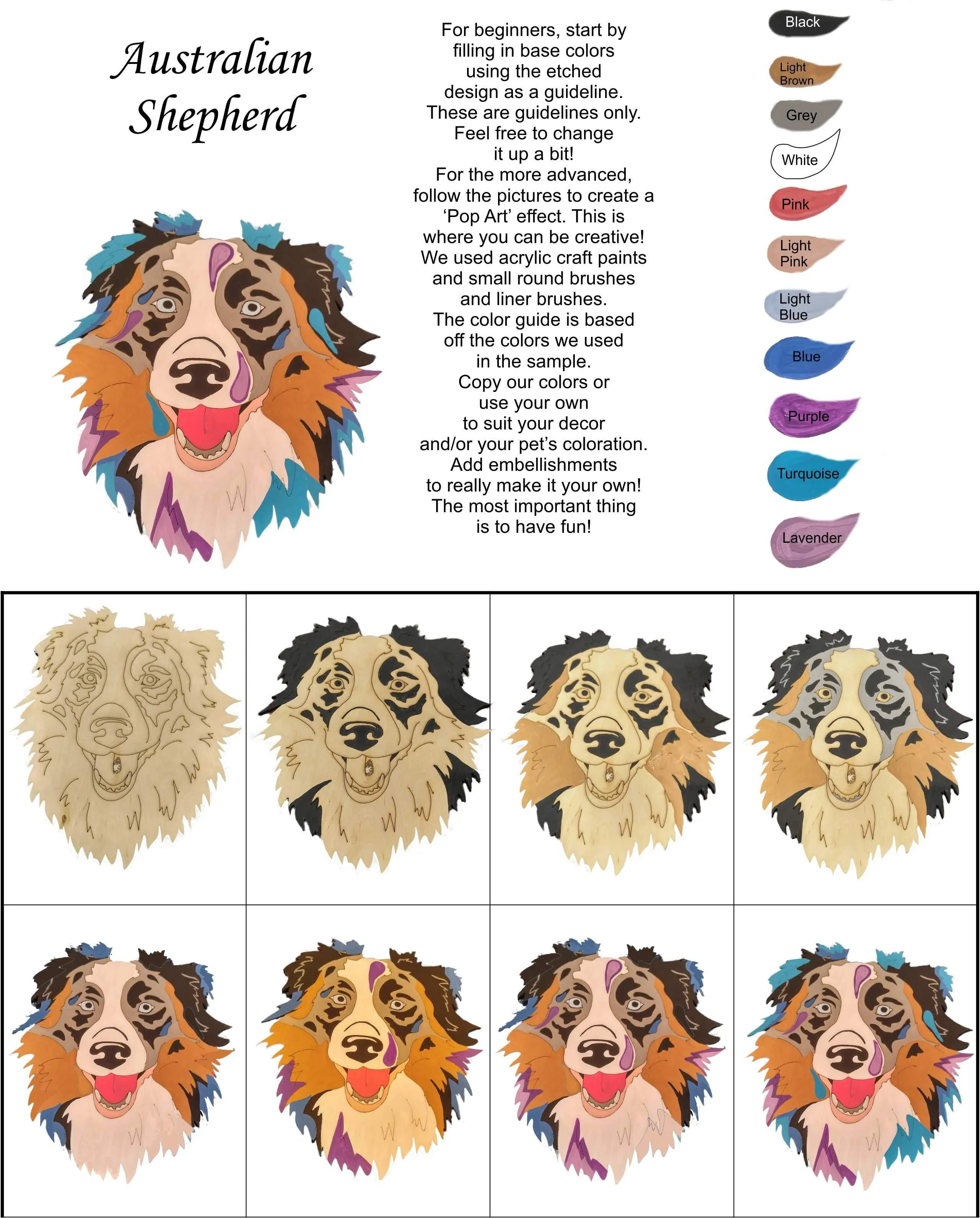 Australian Shepherd-DIY Pop Art Paint Kit