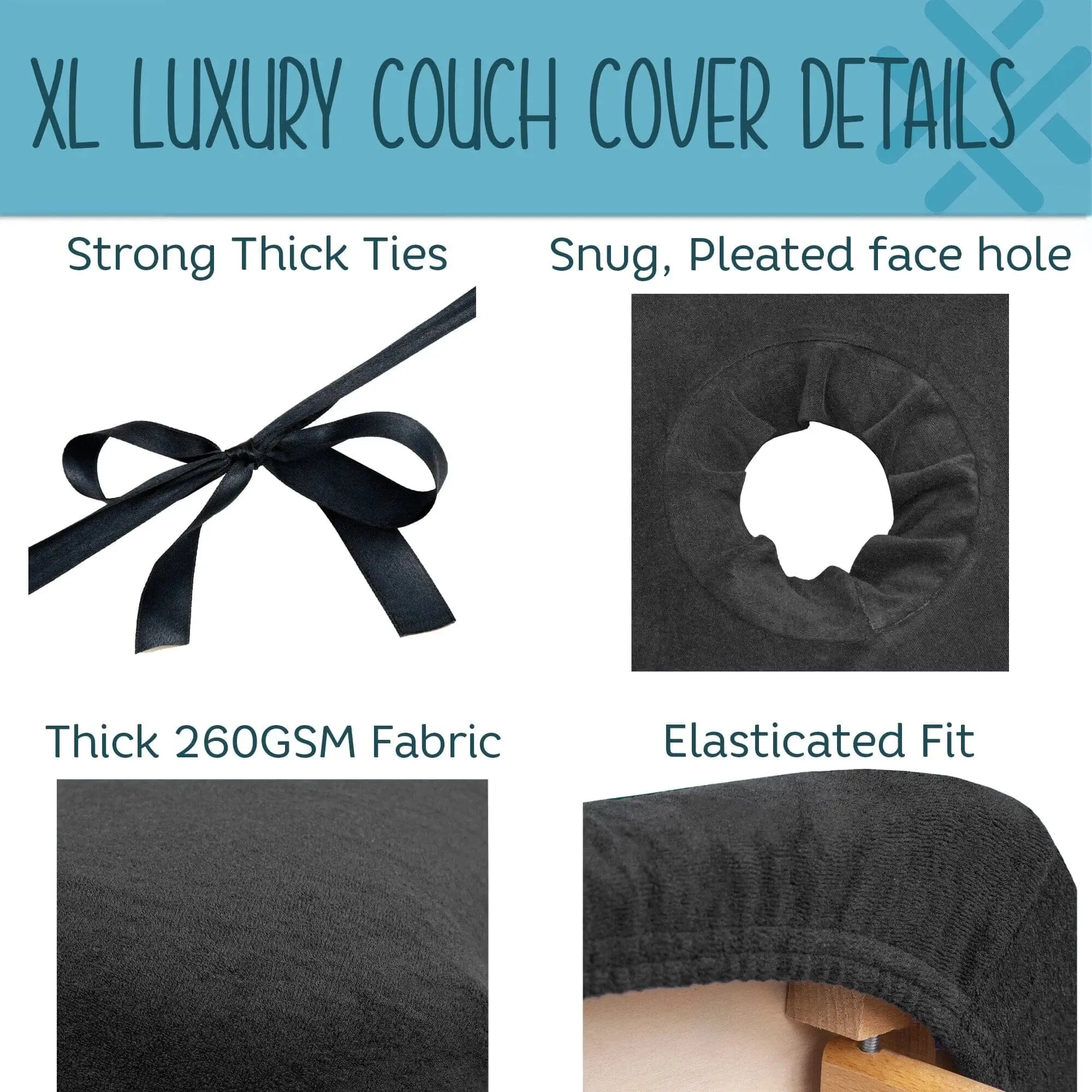 Aztex Large Luxury & PVC Massage Couch Cover Bundle