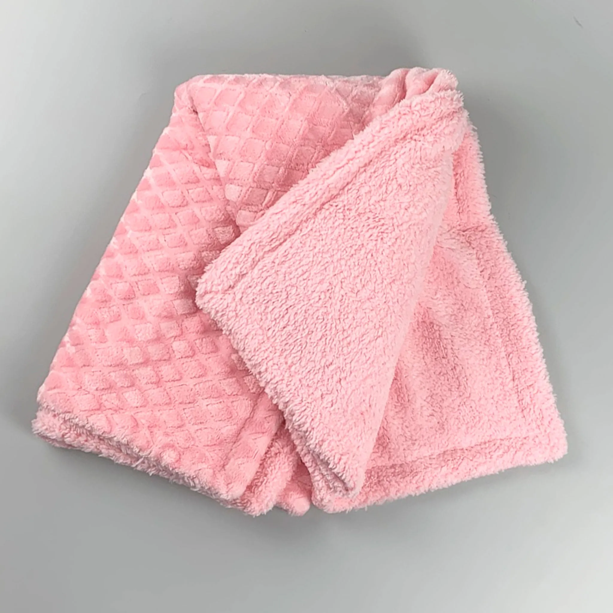 Baby Blanket-Pink-Deluxe With Diamond Design