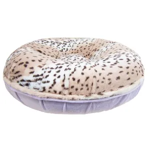 Bagel Dog Bed Aspen Snow Leopard/Lilac