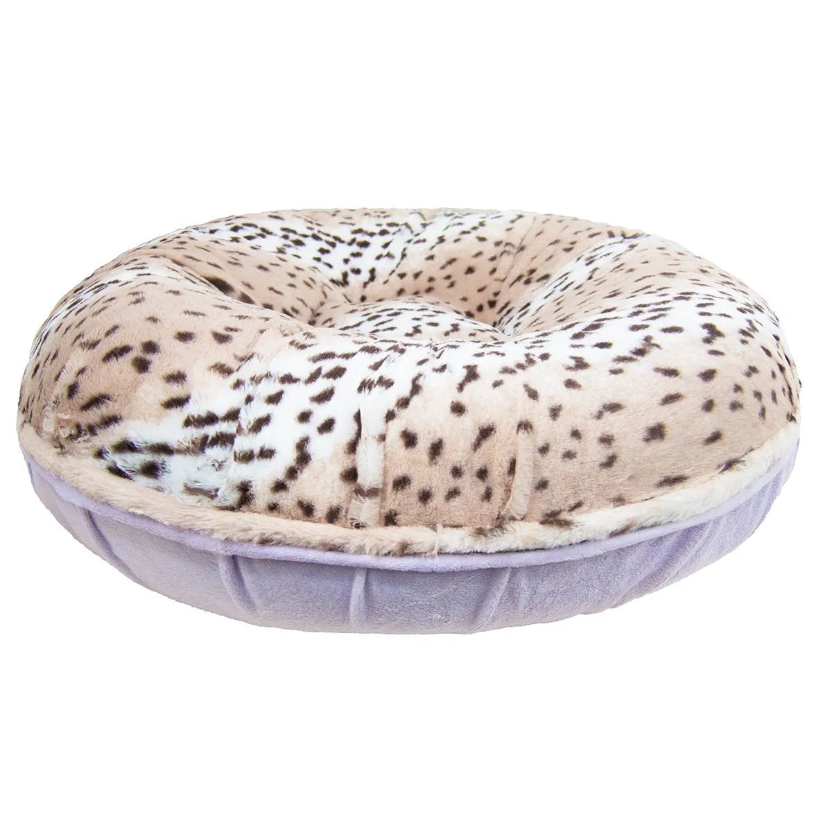 Bagel Dog Bed Aspen Snow Leopard/Lilac