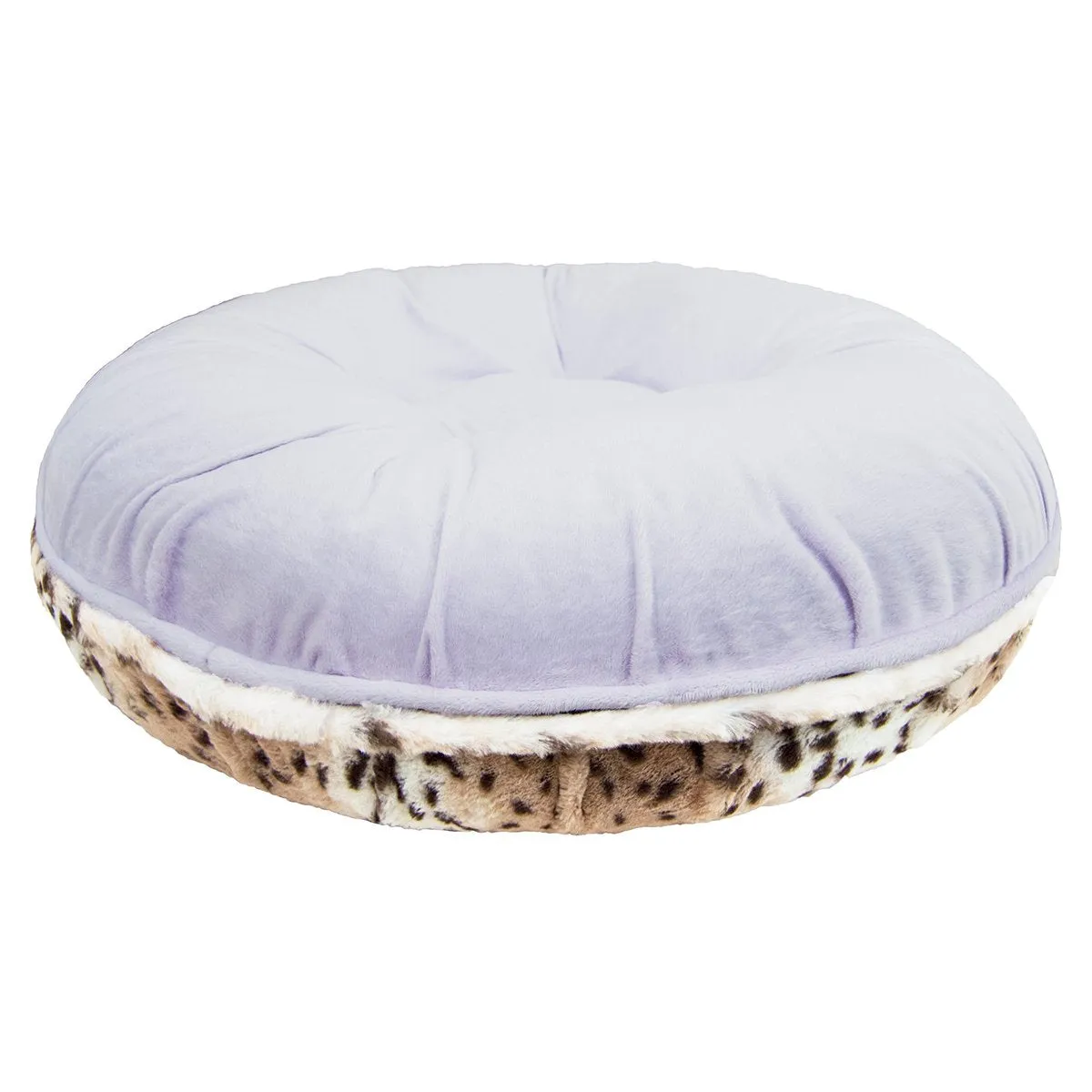 Bagel Dog Bed Aspen Snow Leopard/Lilac