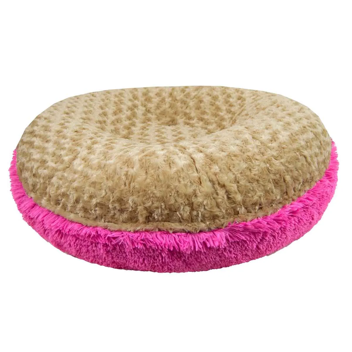 Bagel Dog Bed Camel Rose/Lollipop