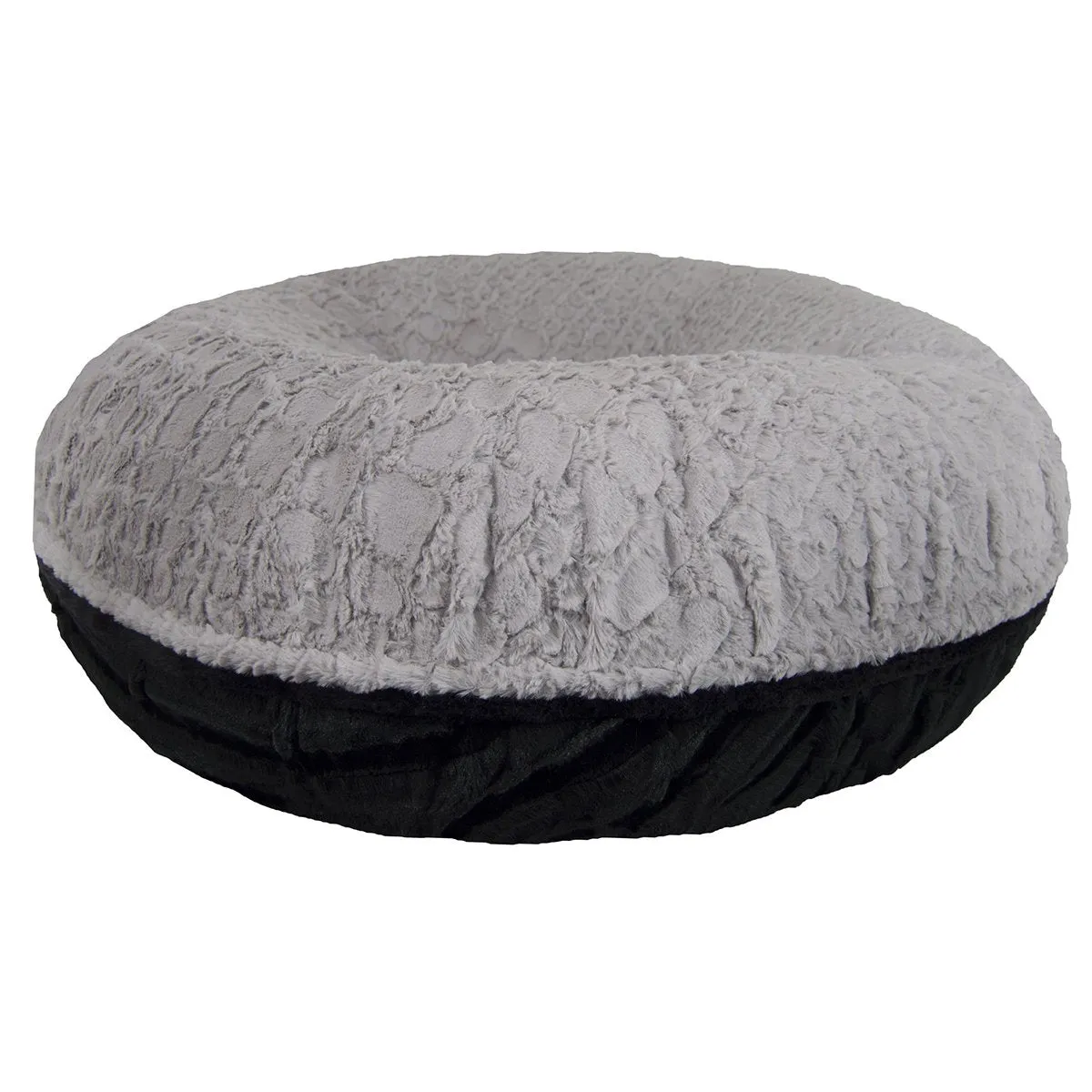 Bagel Dog Bed Serenity Grey/Black Puma