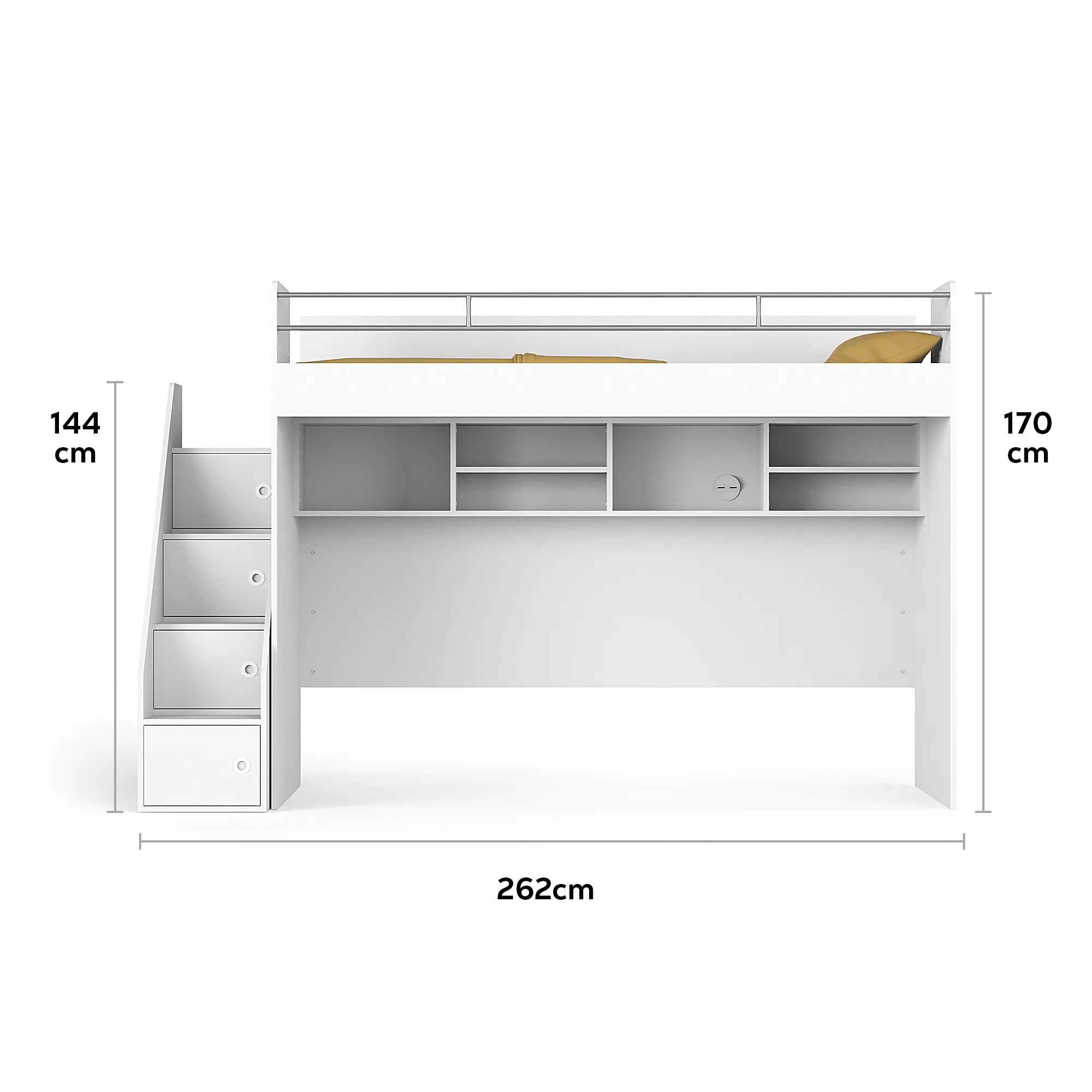 Bel Mondo Long Single Loft Bed Set