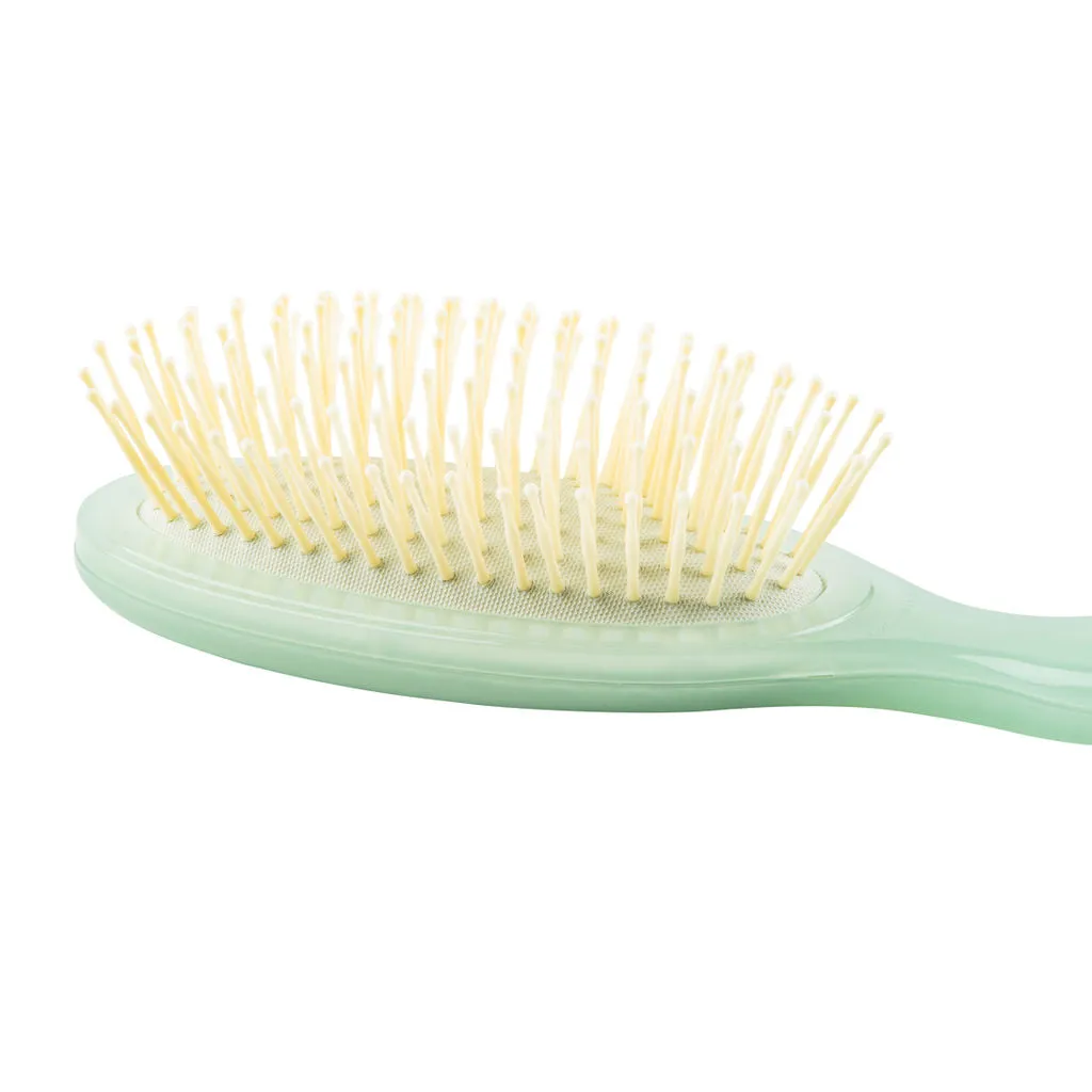 Biodegradable Oval Pneumatic Hair Brush - Green