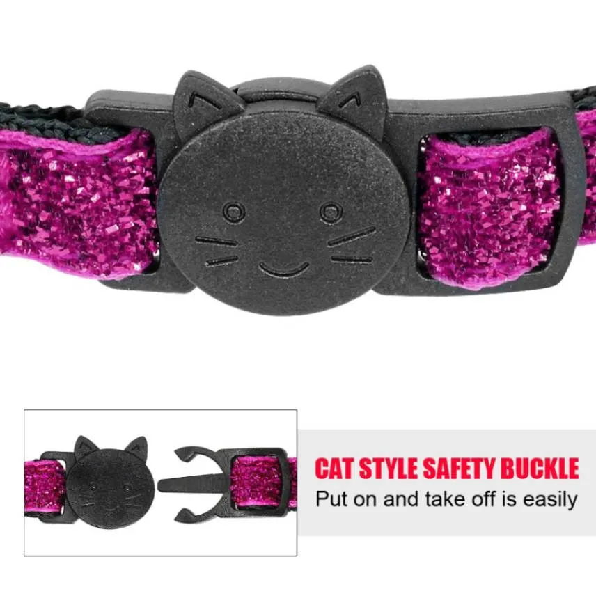 Bling Personalized Cat Collar with Bell: Stylish, Quick Release Design for Your Feline!