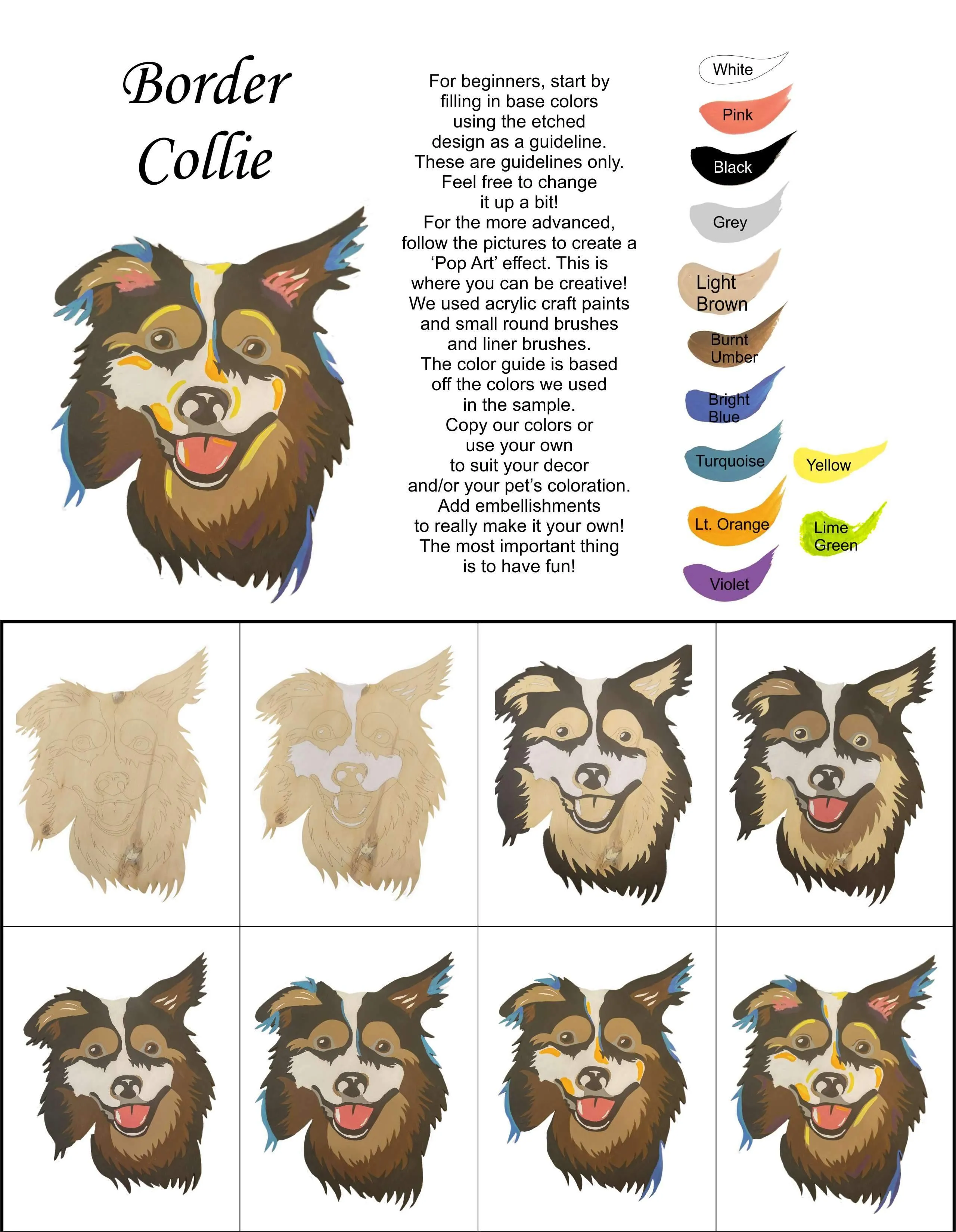 Border Collie-DIY Pop Art Paint Kit