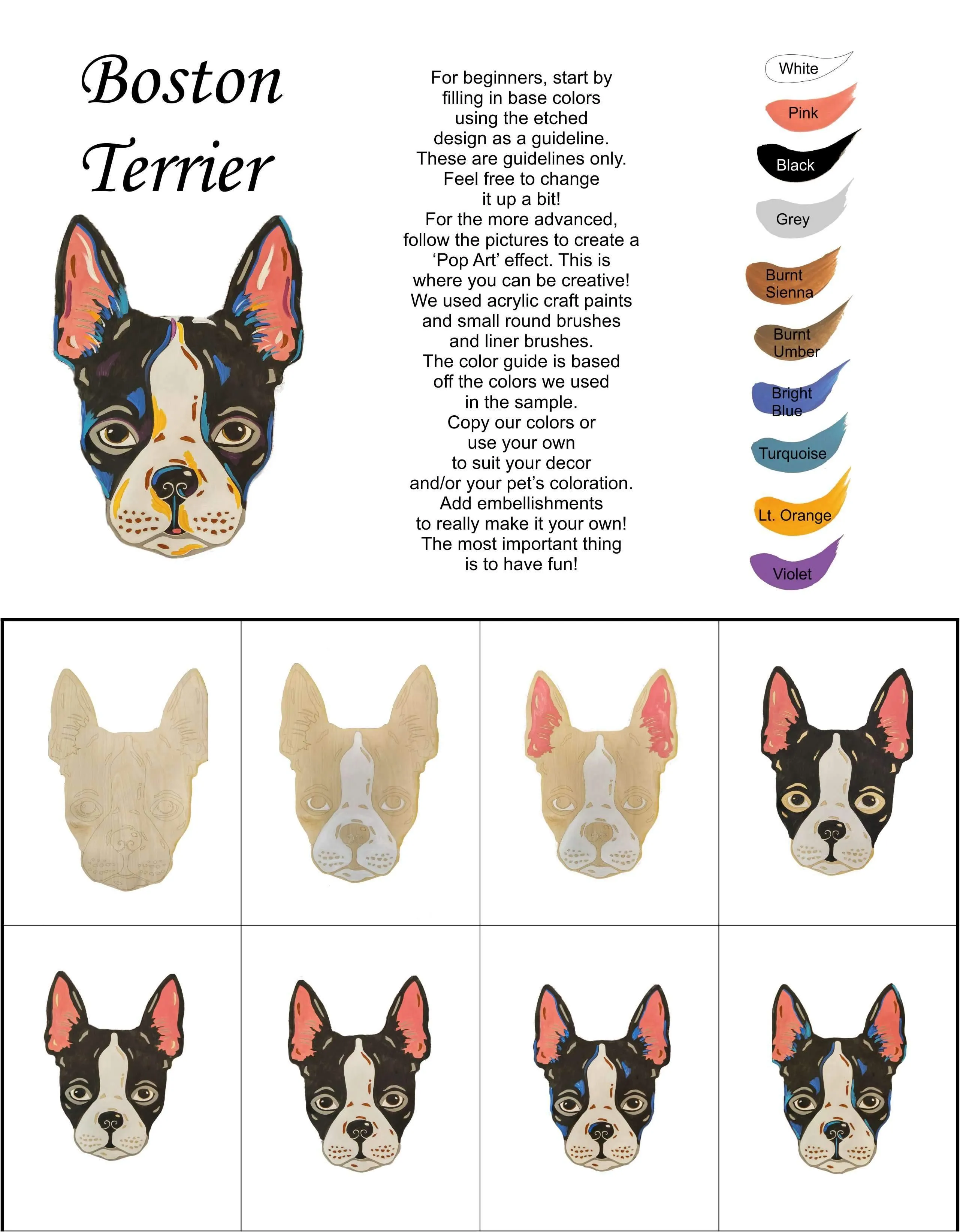 Boston Terrier-DIY Pop Art Paint Kit