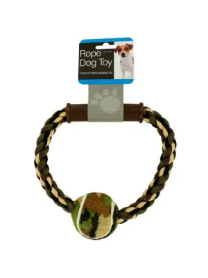 Camouflage Rope &amp; Ball Dog Toy (Available in a pack of 8)