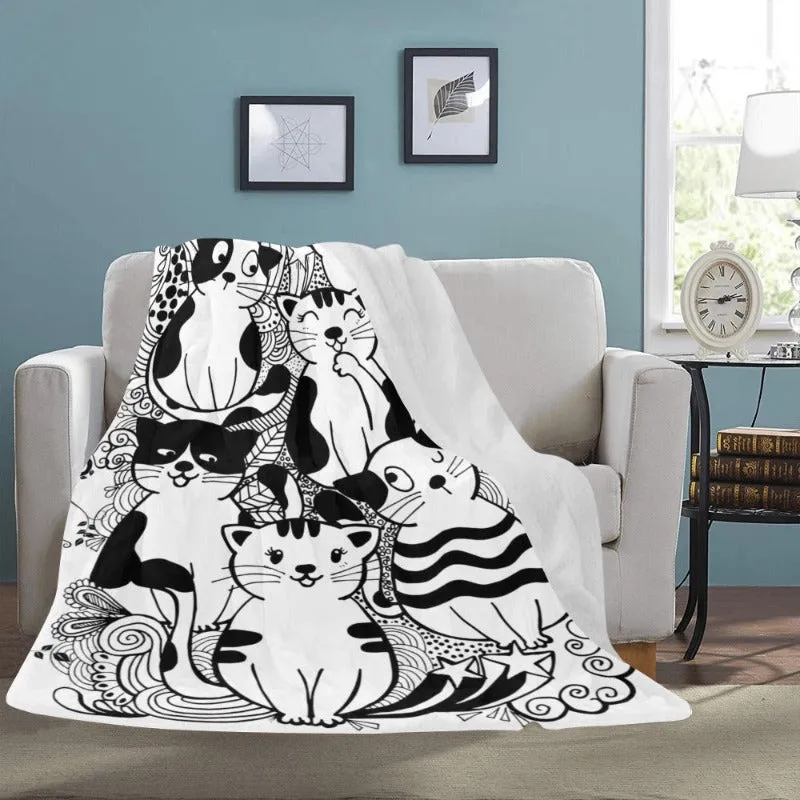 Cat Themed Ultra-Soft Blanket 60" x 80"