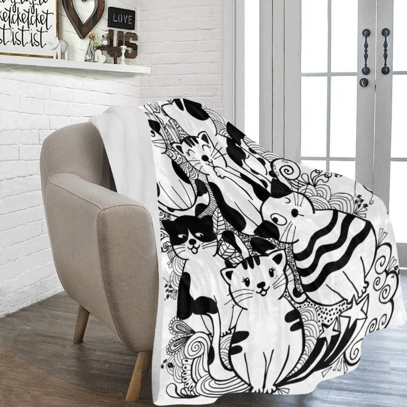 Cat Themed Ultra-Soft Blanket 60" x 80"