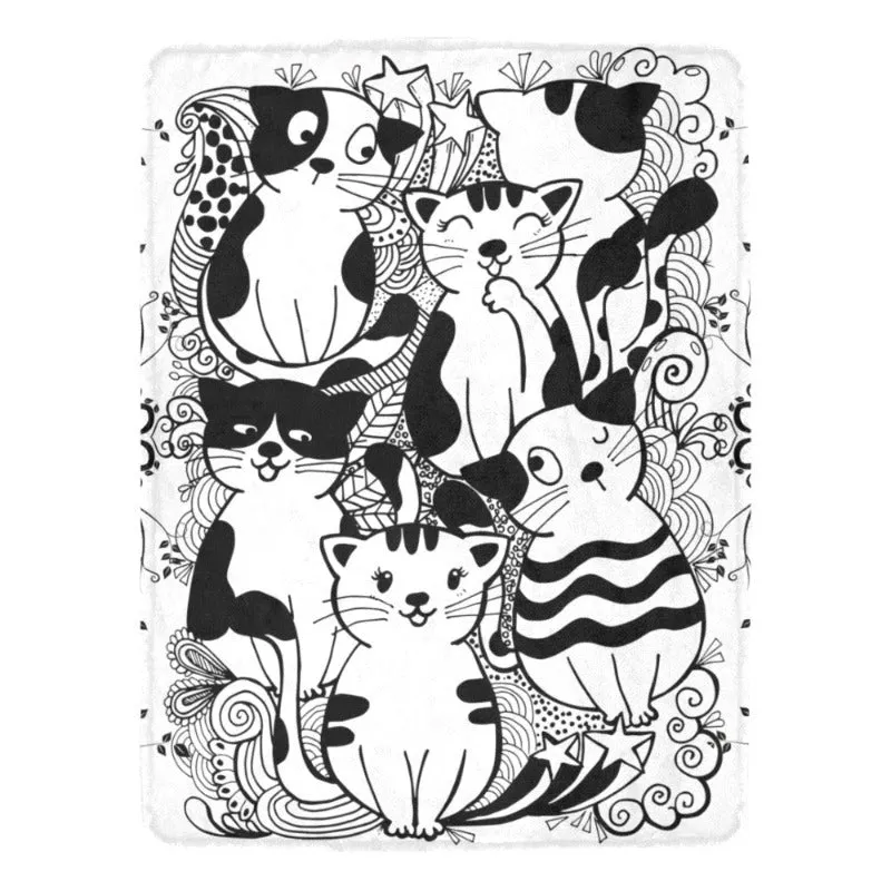 Cat Themed Ultra-Soft Blanket 60" x 80"