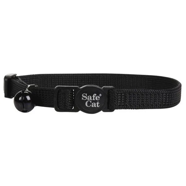 COASTAL - Safe Cat Nylon Breakaway Collar Black - 3/8 inch x 8-12 inches