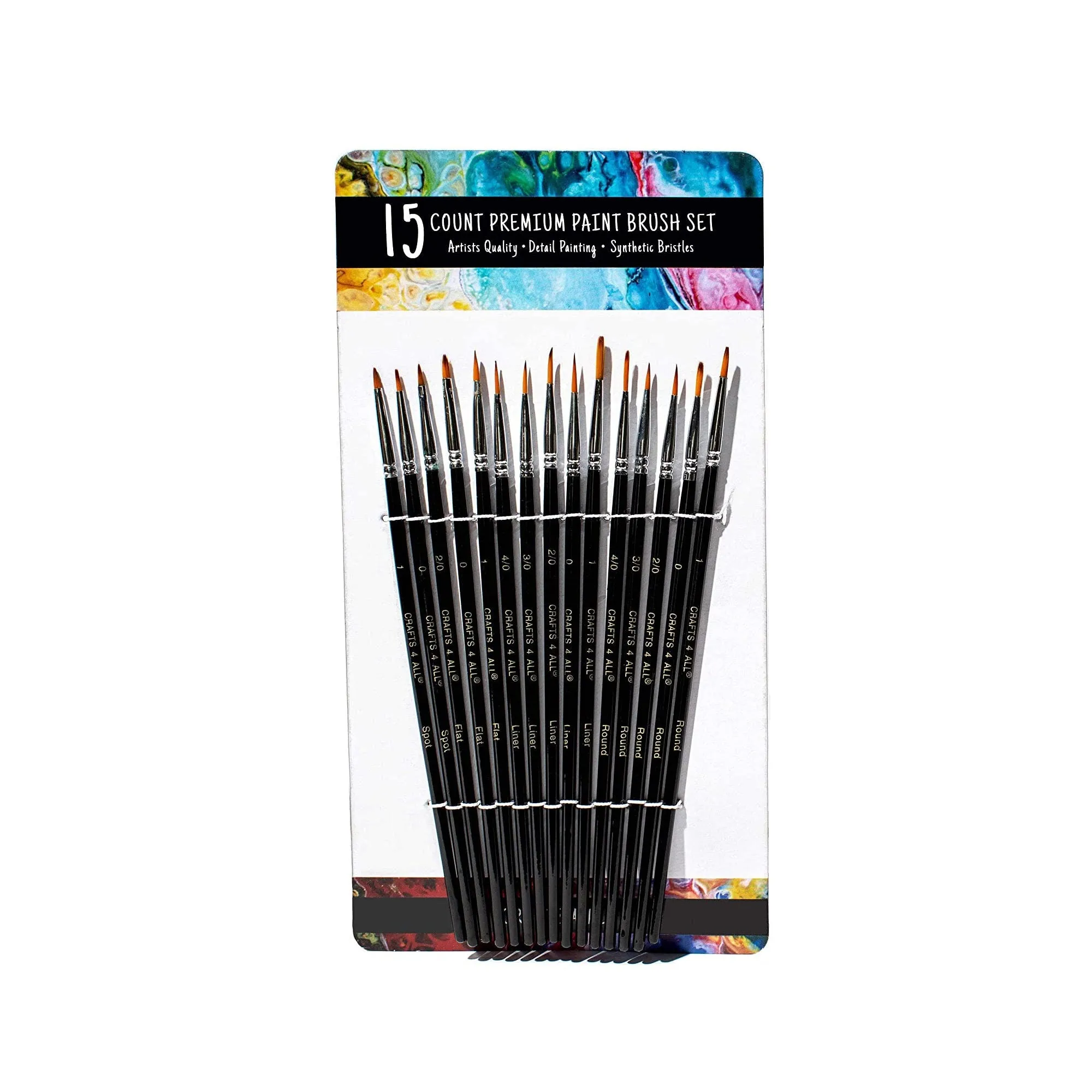 Crafts 4 All Acrylic Paint Brushes | Professional | Wide and Fine Tip | Nylon Hair Artist Paintbrushes