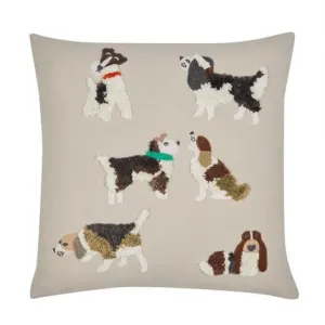 Dogs Embroidered Cushion