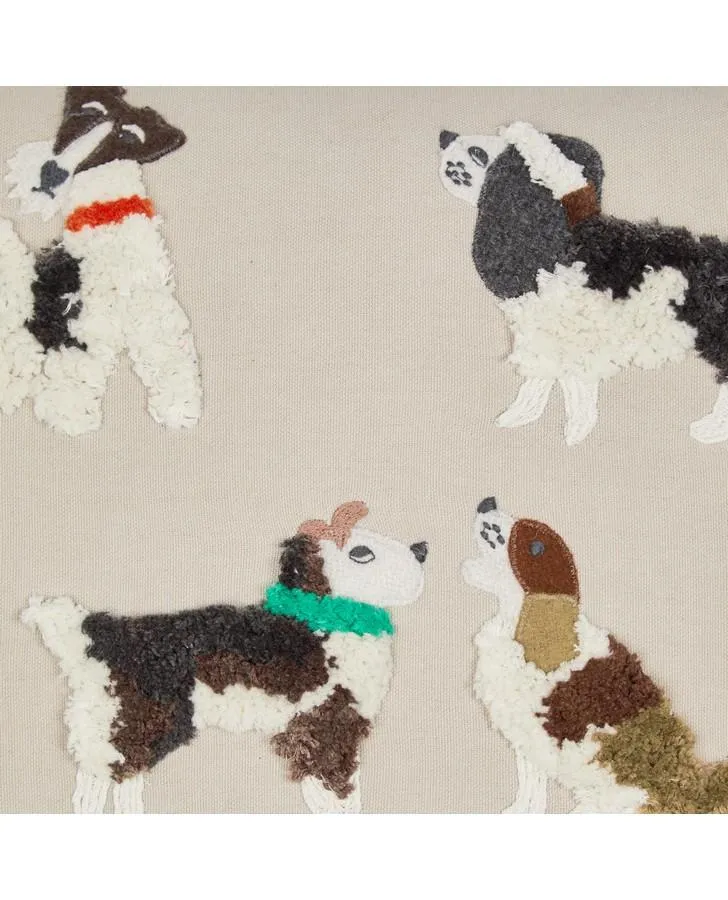 Dogs Embroidered Cushion