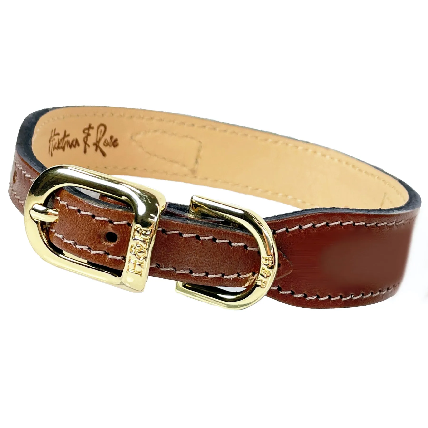 Estate Dog Collar in Rich Brown & Gold