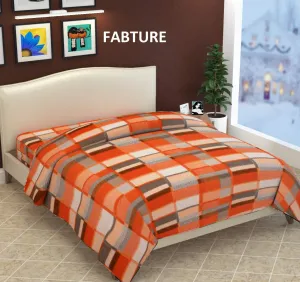 Fabture Razai Cover Double Bed with Zipper (Quilt Cover Double Bed with Zipper) (Double Bed Dohar Blanket)- (Standard_Orange) Fabture Wool & Wool Blend Standard Dohar Blanket, Orange, 1 Piece