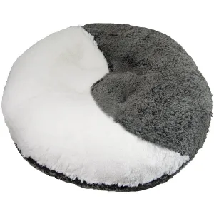 Faux Fur Custom Yin Yang Bagel Dog Bed