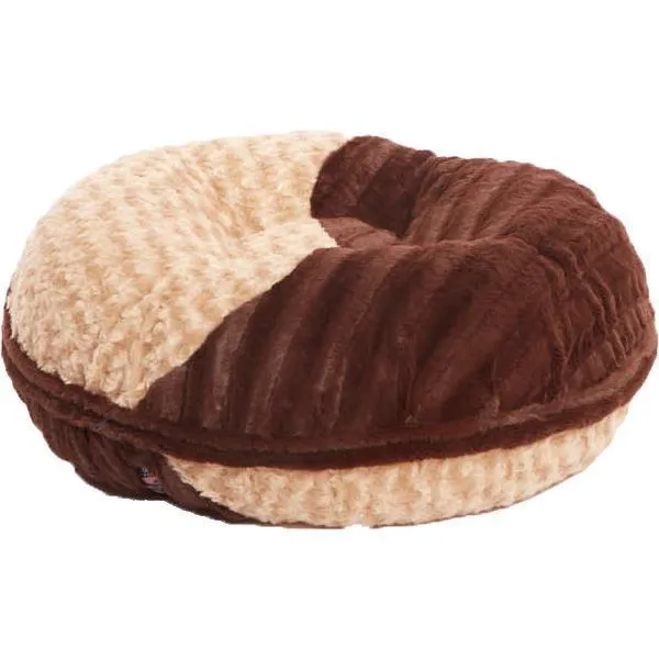 Faux Fur Custom Yin Yang Bagel Dog Bed