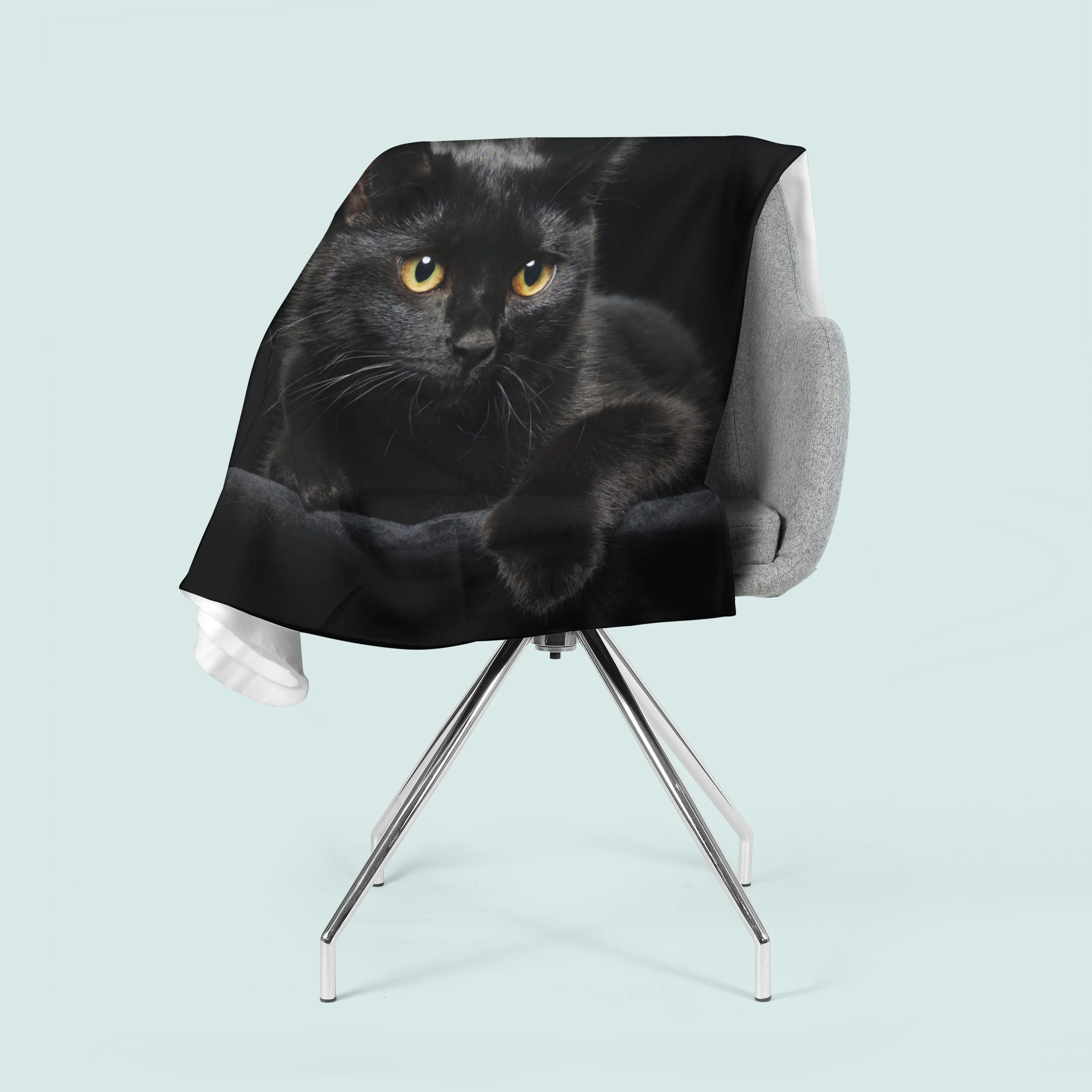 Fleece Blanket Black Cat