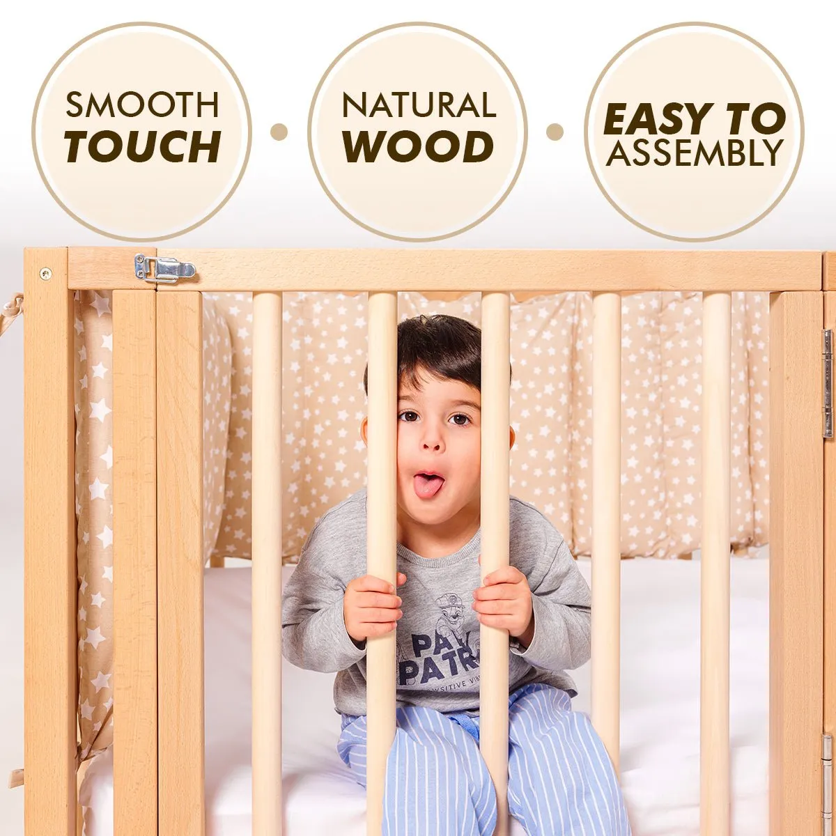 Full Montessori Floor Bed Frame for Toddlers with Fence (75*54 inch)