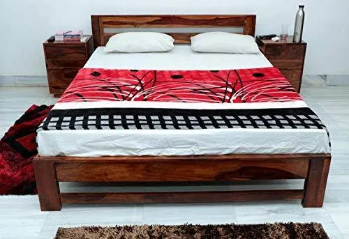 Ganpati Arts Solid Wooden Foster Queen Size Bed for Bedroom Home Furniture (Sheesham_Brown)