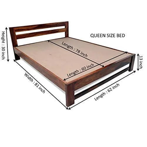 Ganpati Arts Solid Wooden Foster Queen Size Bed for Bedroom Home Furniture (Sheesham_Brown)