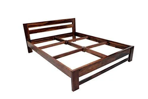 Ganpati Arts Solid Wooden Foster Queen Size Bed for Bedroom Home Furniture (Sheesham_Brown)