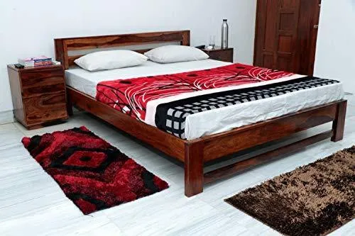 Ganpati Arts Solid Wooden Foster Queen Size Bed for Bedroom Home Furniture (Sheesham_Brown)