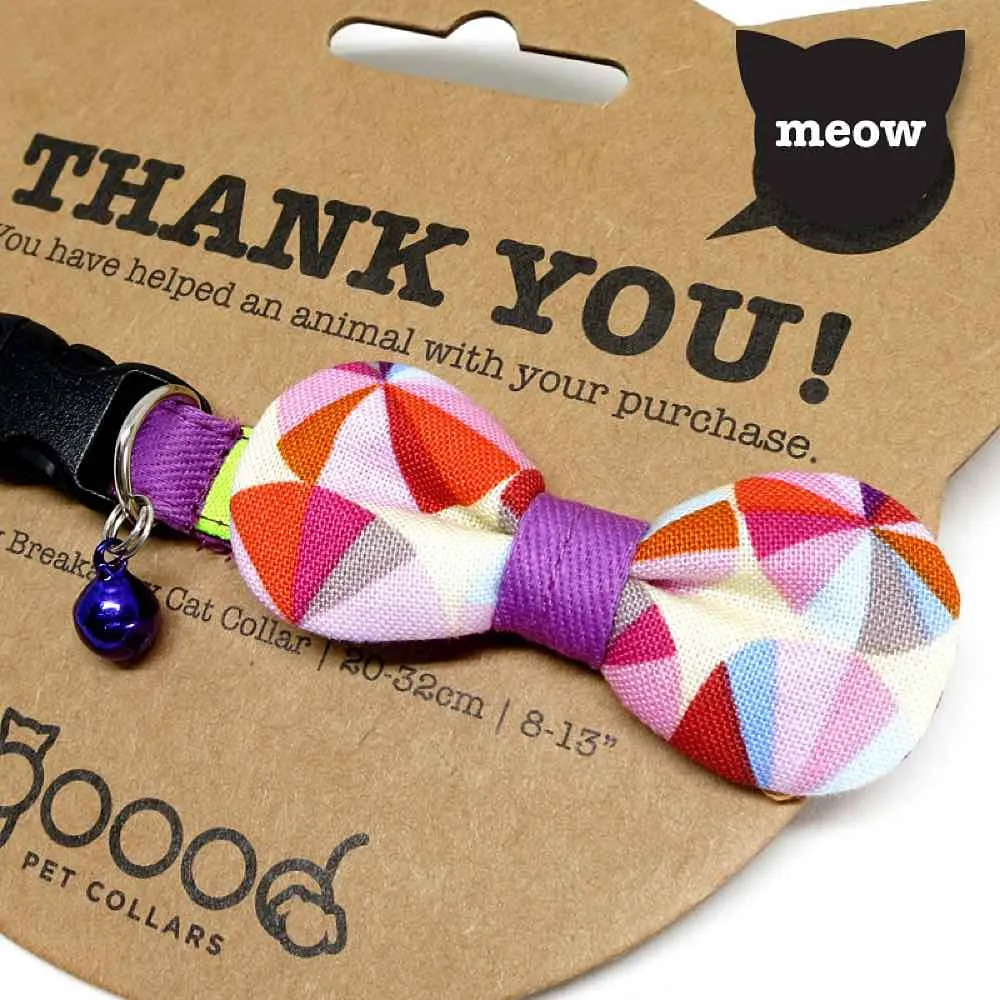 Goood Pet Collars Rounded Bow Handmade Cat Collar - Grapey Charts