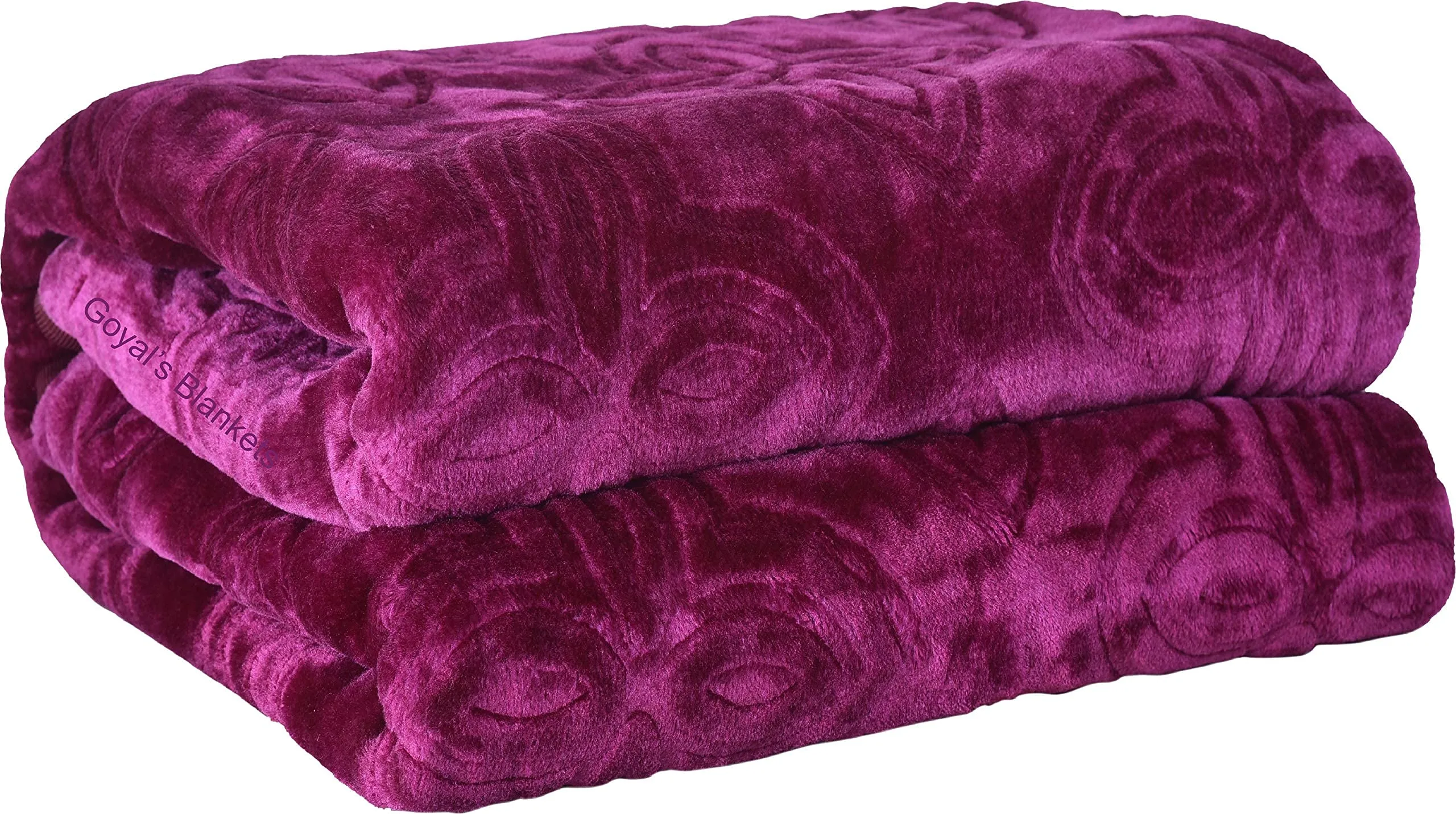 Goyal's Mink Double Bed Blanket Super Soft 500 TC - Wine (Pack of 1)