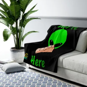 Green Alien Pyramid Sherpa Fleece Blanket