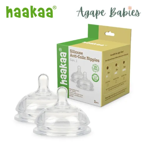 Haakaa Silicone Bottle Anti-Colic Nipple 2pc - Large