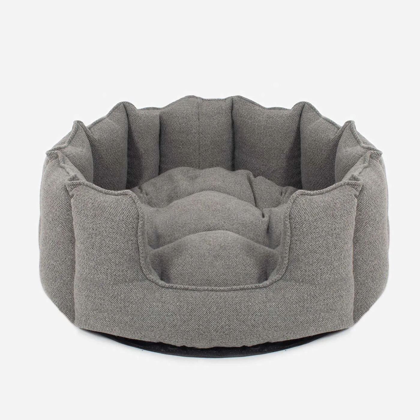 High Wall Bed For Cats in Herringbone Tweed by Lords & Labradors