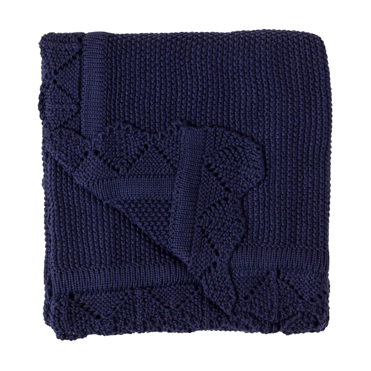 Knitted Blanket - Navy