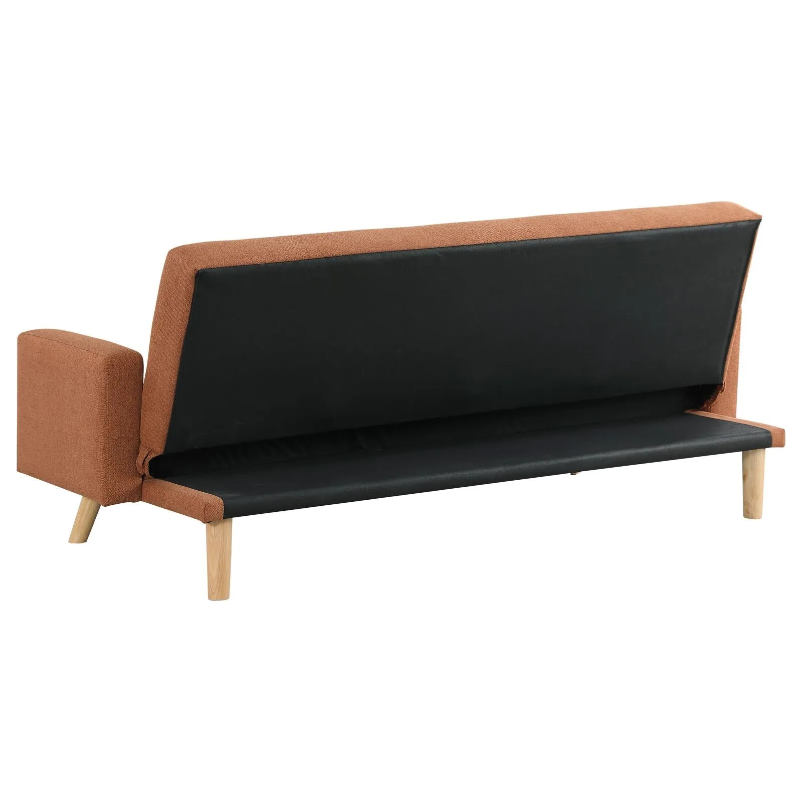 Kourtney Upholstered Track Arms Covertible Sofa Bed Terracotta