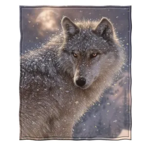 Lone Wolf Super Soft Full/Queen Size Plush Fleece Blanket, 75" x 90"