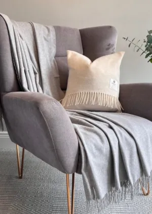 Mcnutt 100% Cashmere Dove Grey Throw