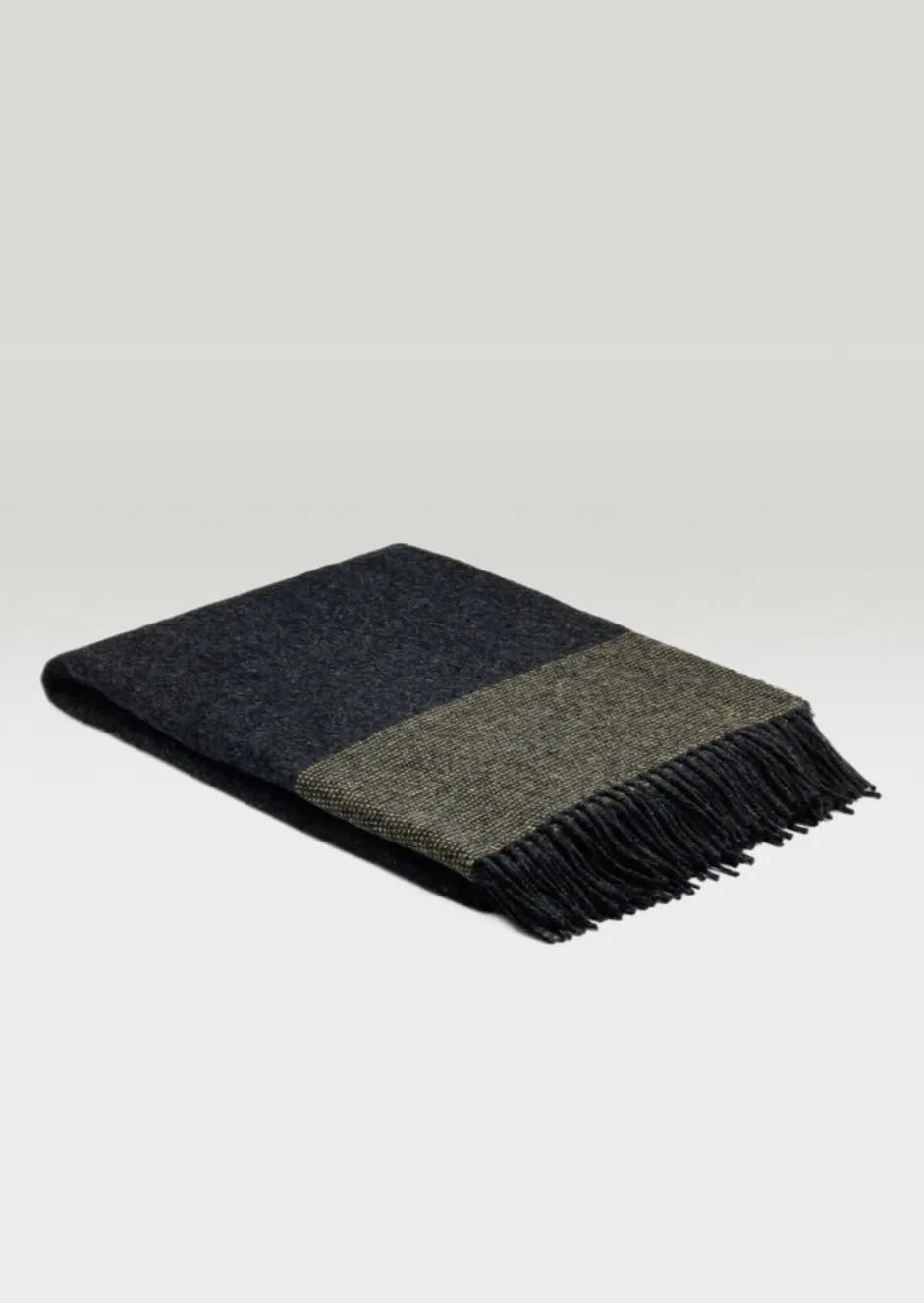 McNutt Cashmere Merino Throw | Charcoal & Sunshine