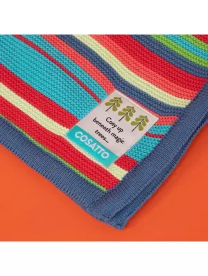 Multi Colour Cosatto Knitted Stripe Blanket